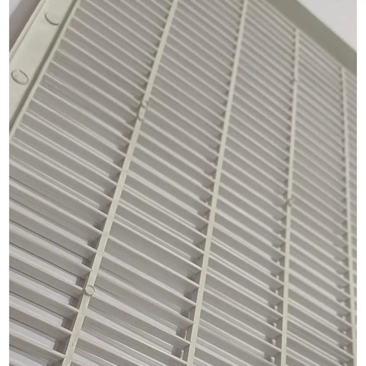 AC outdoor unit grill jali 18 by 18 inch – close-up of the slats and corner