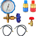 Can Combo Set of 1 Can Valve | Car Gas Charging Adaptor | R-134A | 2 Hose Pipe |