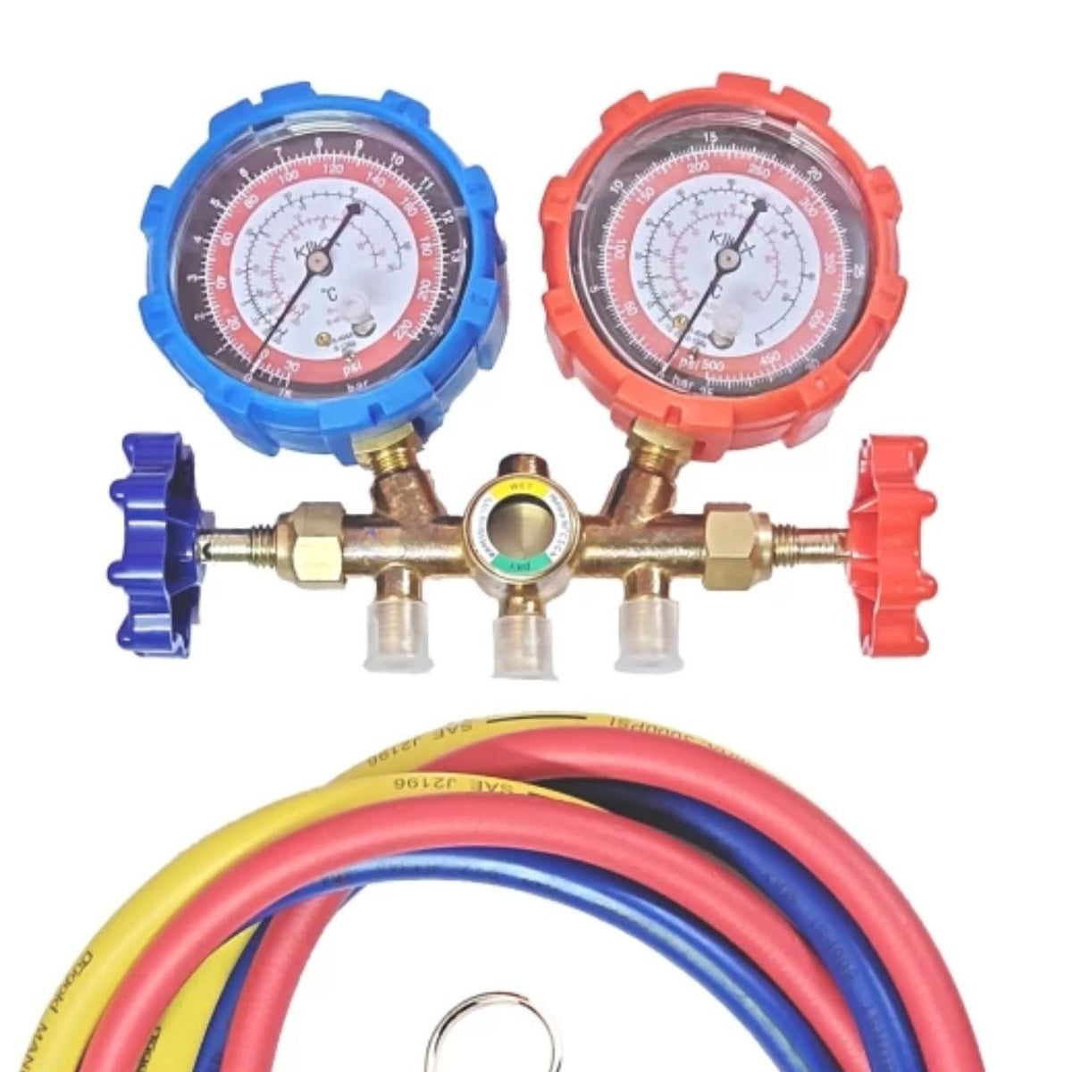 Dual Gauge Manifold for Refrigerant Gas Charging